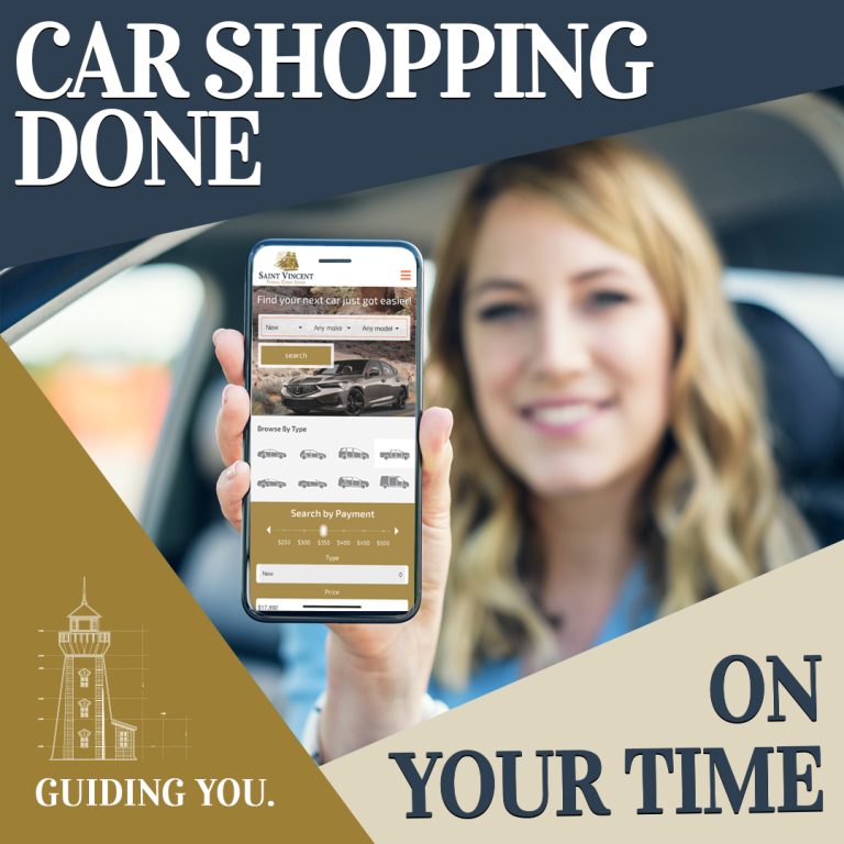 A social media post promoting a car shopping site created for Saint Vincent FCU.